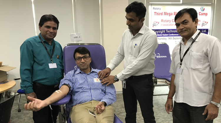 BLOOD DONATION CAMP AT KEYSIGHT TECHNOLOGIES, MANESAR