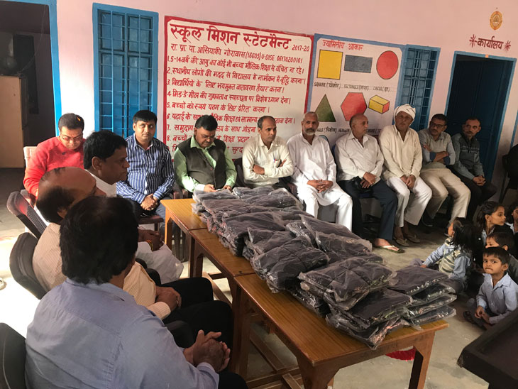 SWEATER DISTRIBUTION AND CAREER COUNCELLING SESSION AT GOVT. SR. SEC. SCHOOL, ASIAKI GORAWAS, REWARI