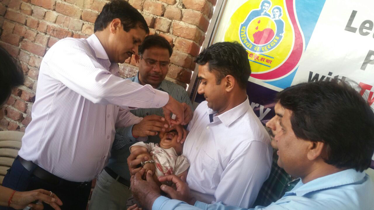 Pulse polio vaccination program organized by Rotary club of Rewari Main