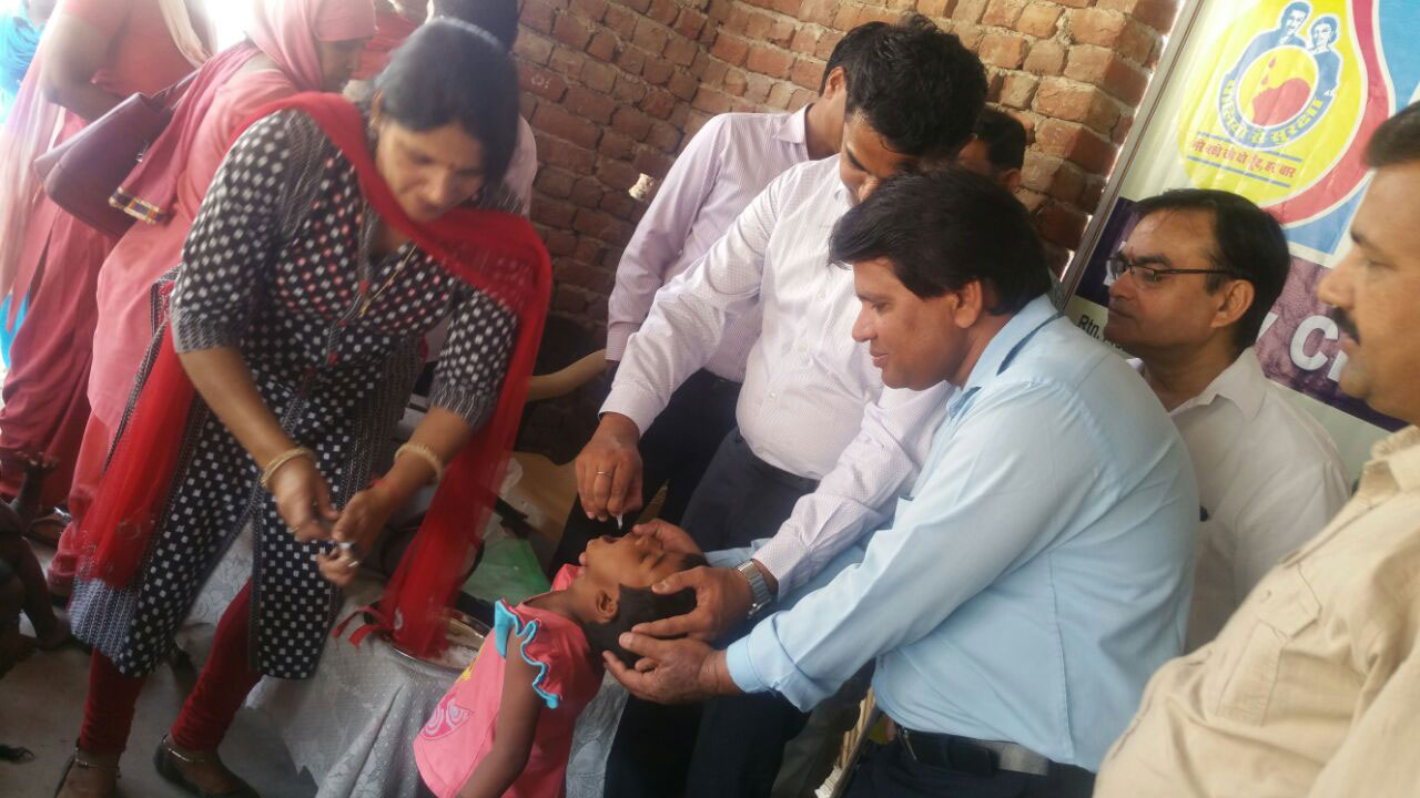 Pulse polio vaccination program organized by Rotary club of Rewari Main