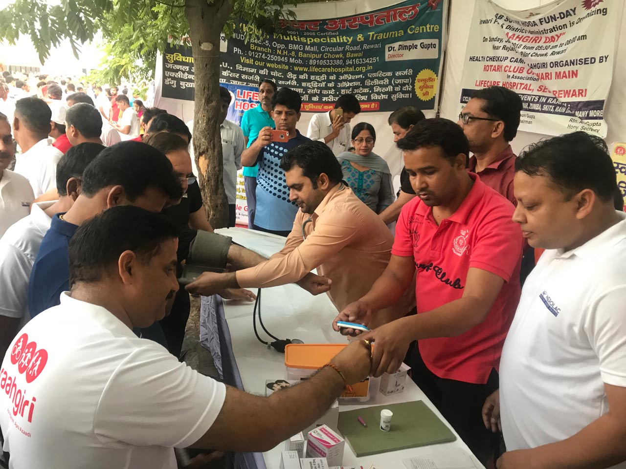 Medical checkup facilities during Raahgiri event at Rewari