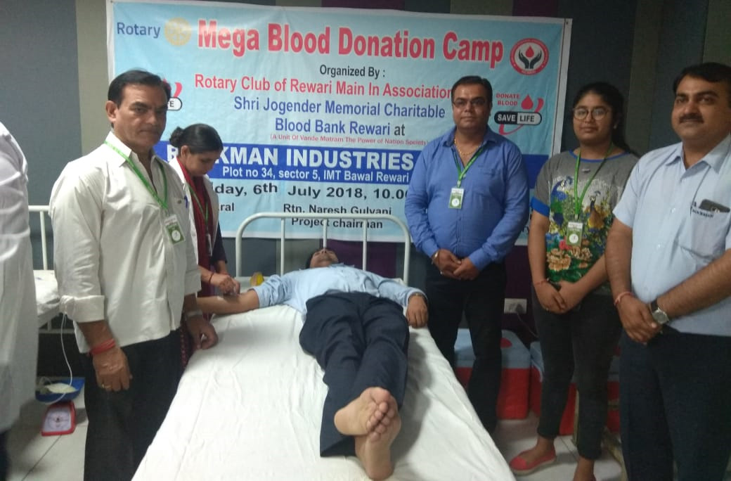 MEGA BLOOD DONATION CAMP AT ROCKMAN INDUSTRIES PVT. LTD. BAWAL