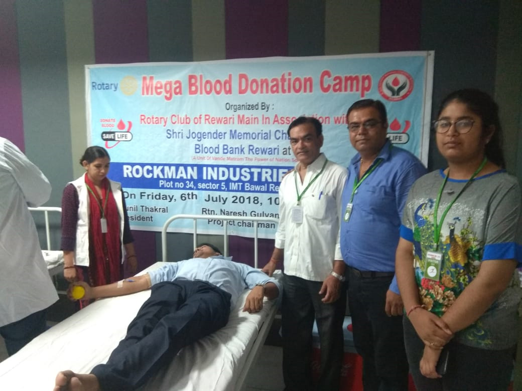 MEGA BLOOD DONATION CAMP AT ROCKMAN INDUSTRIES PVT. LTD. BAWAL