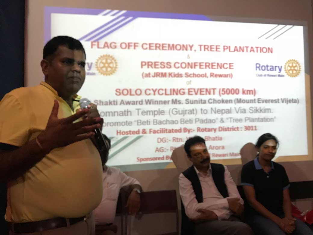 FLAG OFF CEREMONY OF 5000 KM SOLO CYCLING EXPEDITION FROM REWARI 