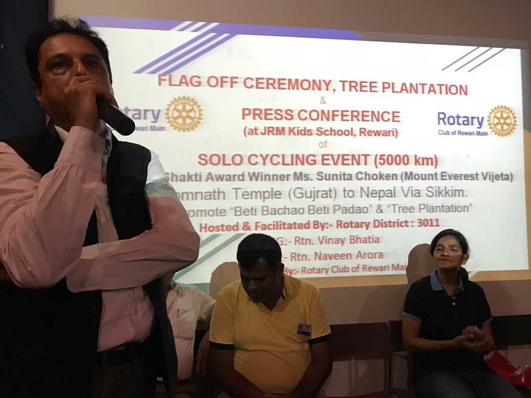 FLAG OFF CEREMONY OF 5000 KM SOLO CYCLING EXPEDITION FROM REWARI 