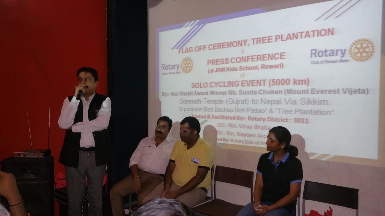 FLAG OFF CEREMONY OF 5000 KM SOLO CYCLING EXPEDITION FROM REWARI 