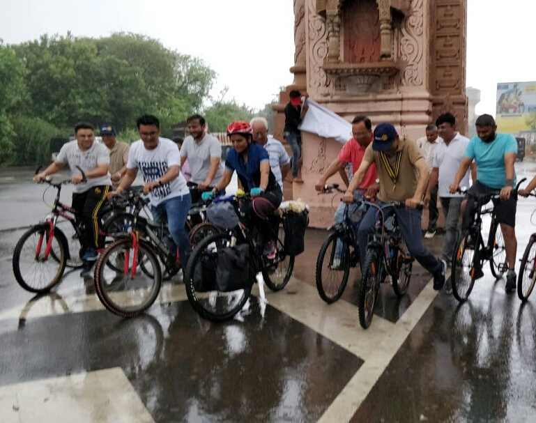 FLAG OFF CEREMONY OF 5000 KM SOLO CYCLING EXPEDITION FROM SOMNATH TEMPLE GUJRAT 