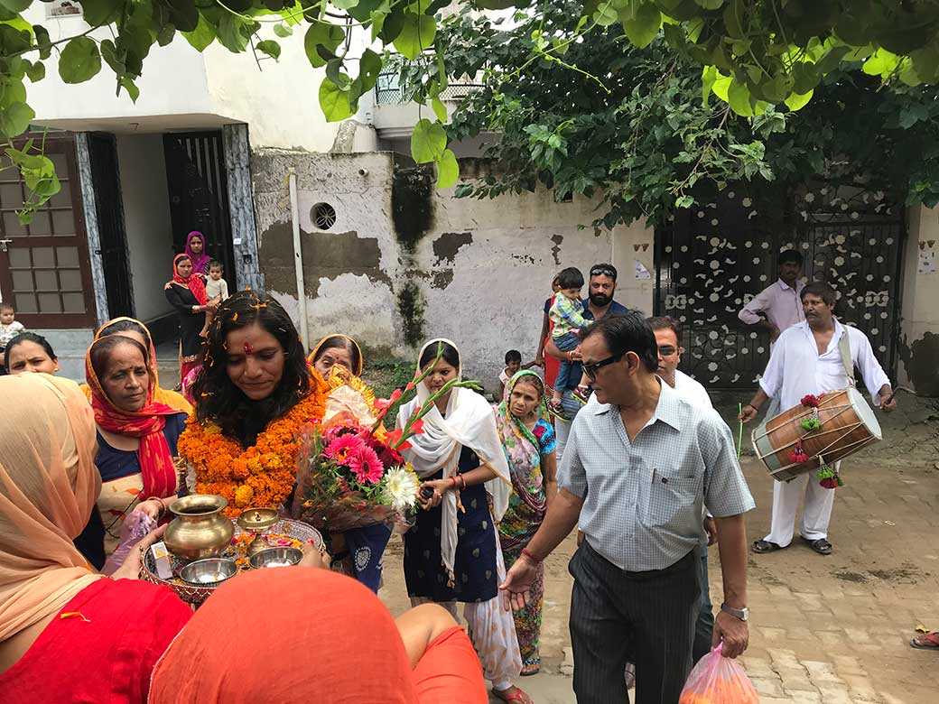 Solo Cycling event finished in Nepal. Rotary Club of Rewari Main members received Rtn. Sunita Choken