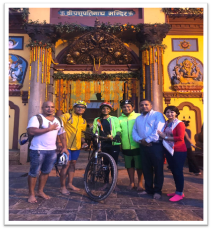 Solo Cycling event finished in Nepal. Rotary Club of Rewari Main members received Rtn. Sunita Choken