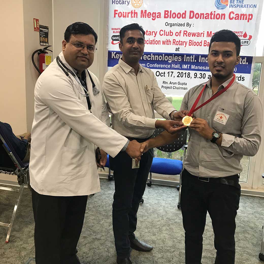 BLOOD DONATION CAMP AT KEYSIGHT TECHNOLOGIES, MANESAR