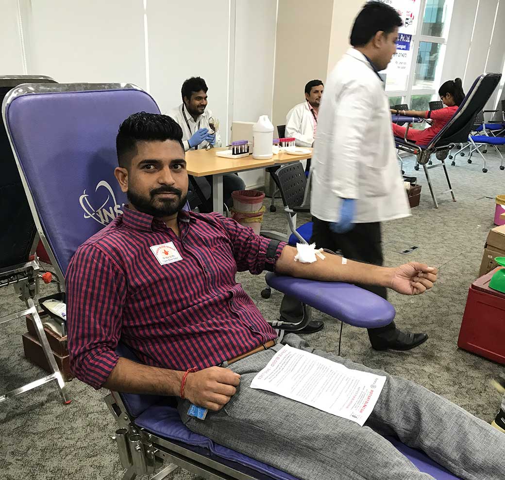 BLOOD DONATION CAMP AT KEYSIGHT TECHNOLOGIES, MANESAR