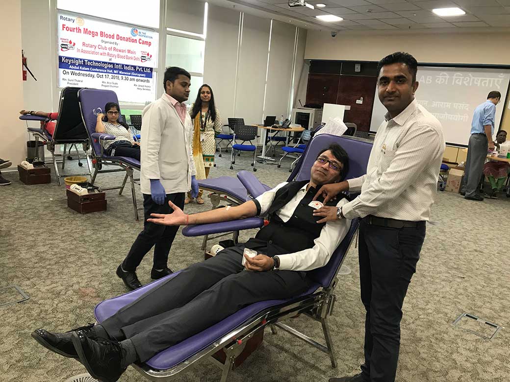 BLOOD DONATION CAMP AT KEYSIGHT TECHNOLOGIES, MANESAR