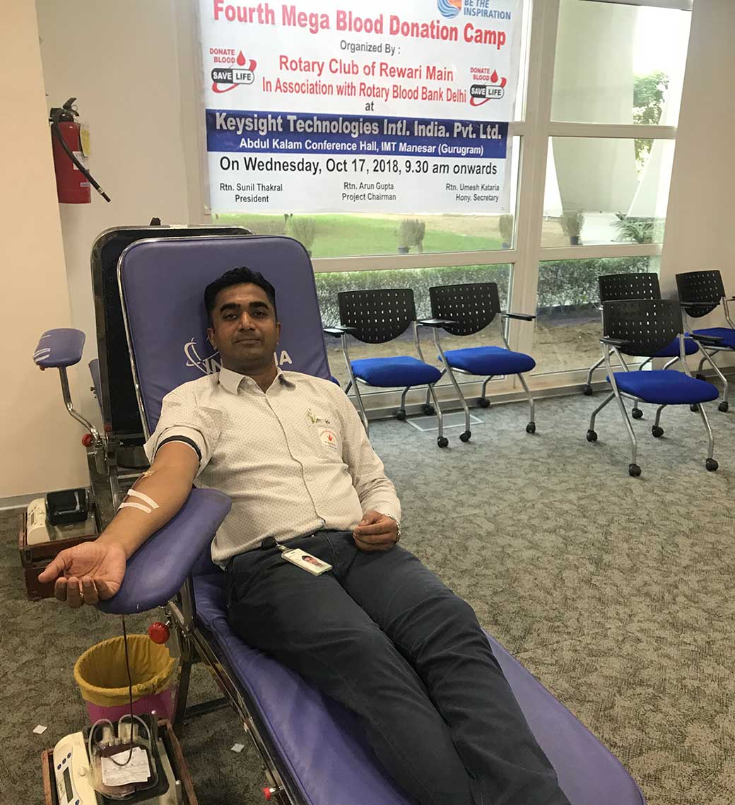 BLOOD DONATION CAMP AT KEYSIGHT TECHNOLOGIES, MANESAR