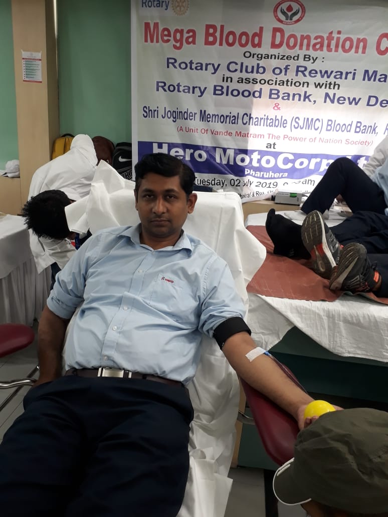 BLOOD DONATION CAMP AT HERO MOTOCORP LTD. DHARUHERA