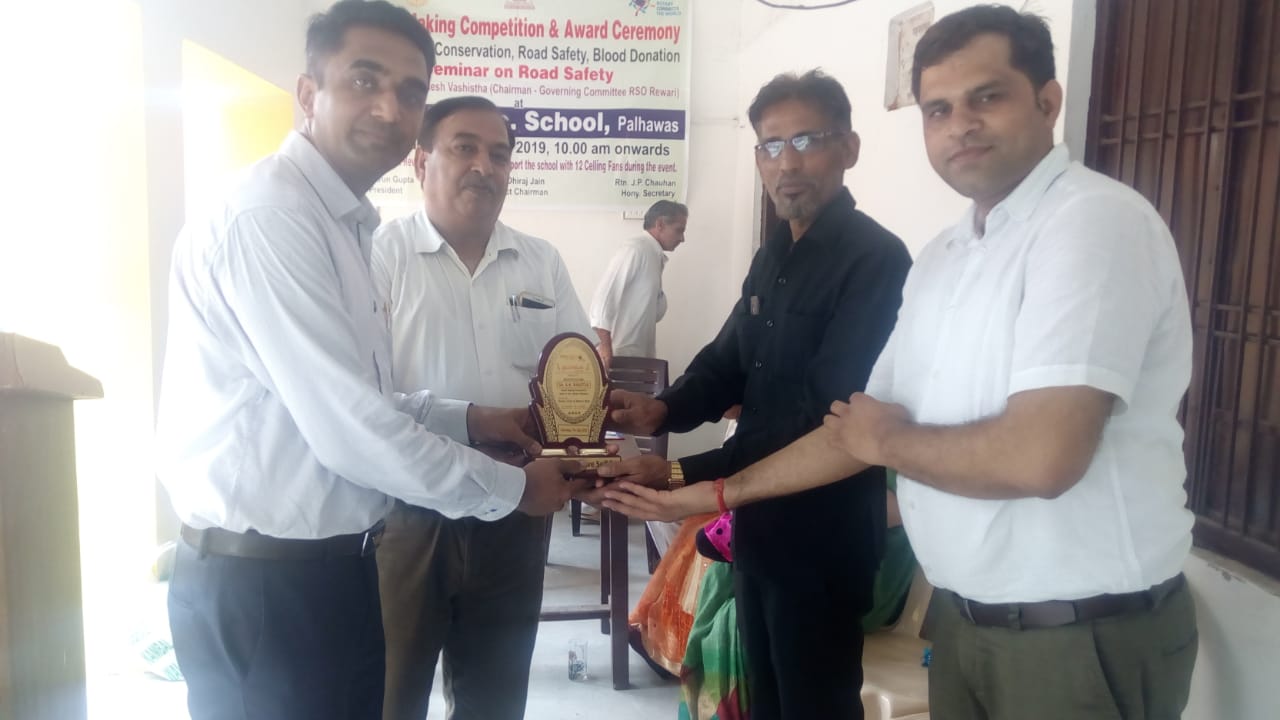 POSTER MAKING COMPETITION & DONATION OF CEILING FANS AT GSSS PALHAWAS