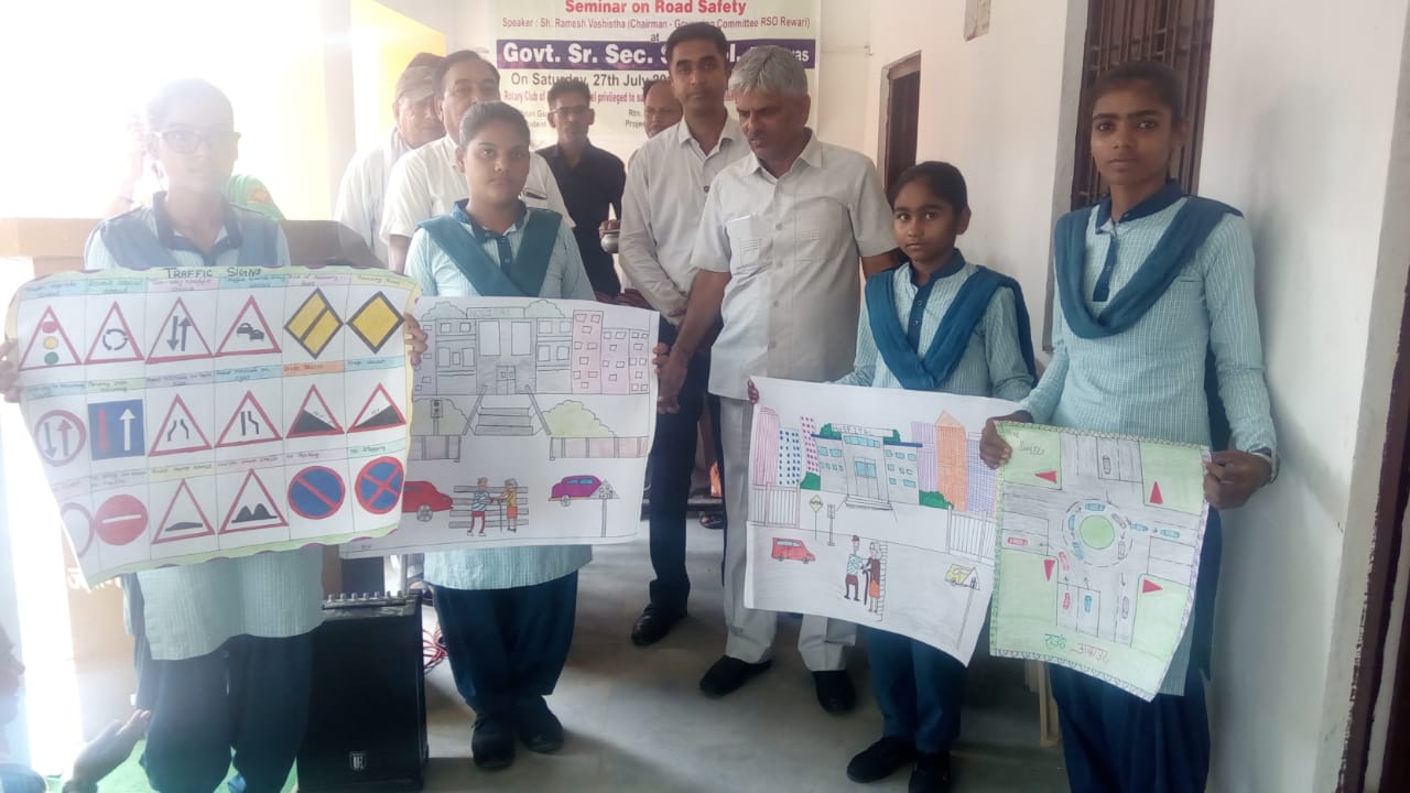 POSTER MAKING COMPETITION & DONATION OF CEILING FANS AT GSSS PALHAWAS