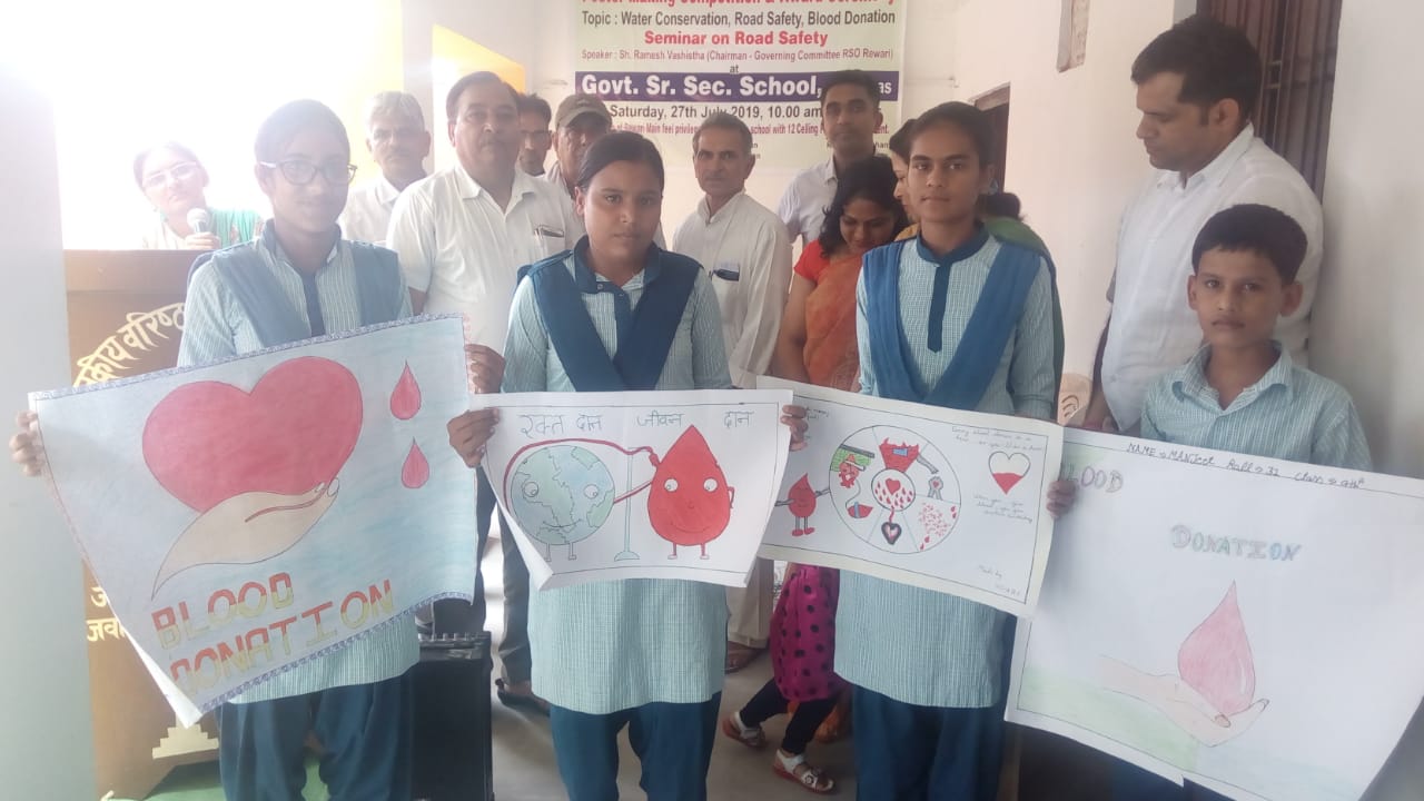 POSTER MAKING COMPETITION & DONATION OF CEILING FANS AT GSSS PALHAWAS