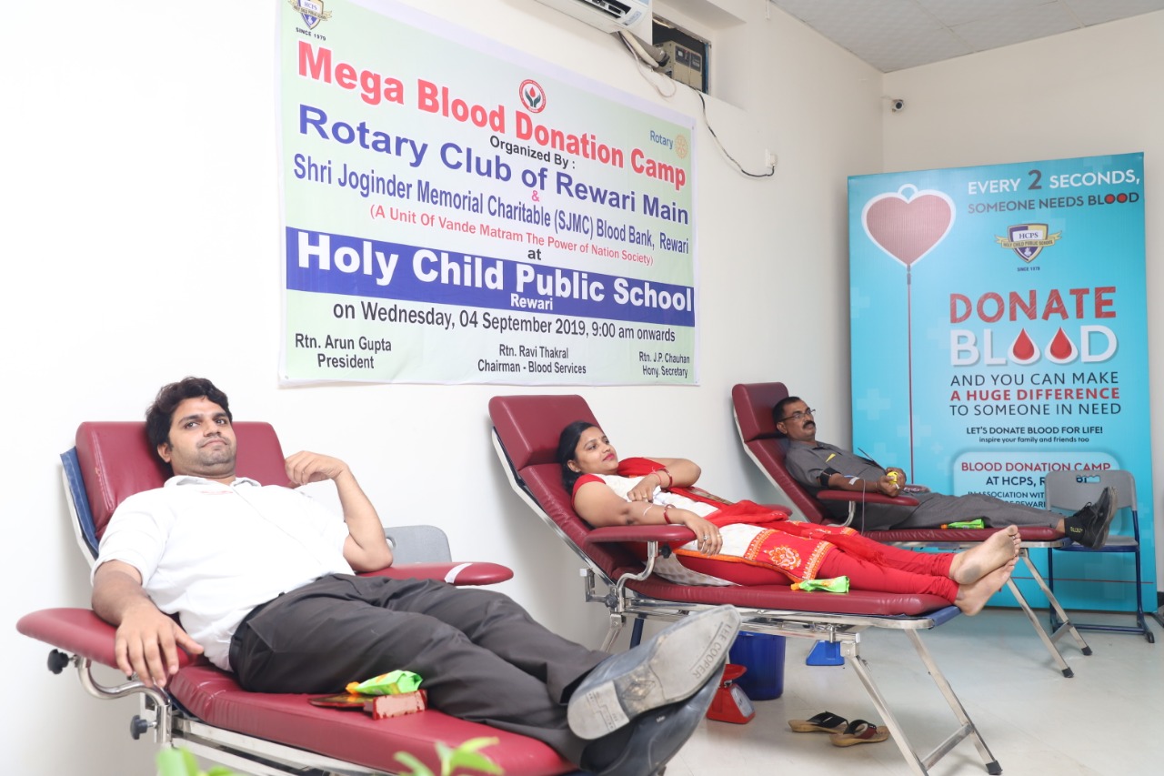 BLOOD DONATION CAMP AT HOLY CHILD PUBLIC SCHOOL, REWARI