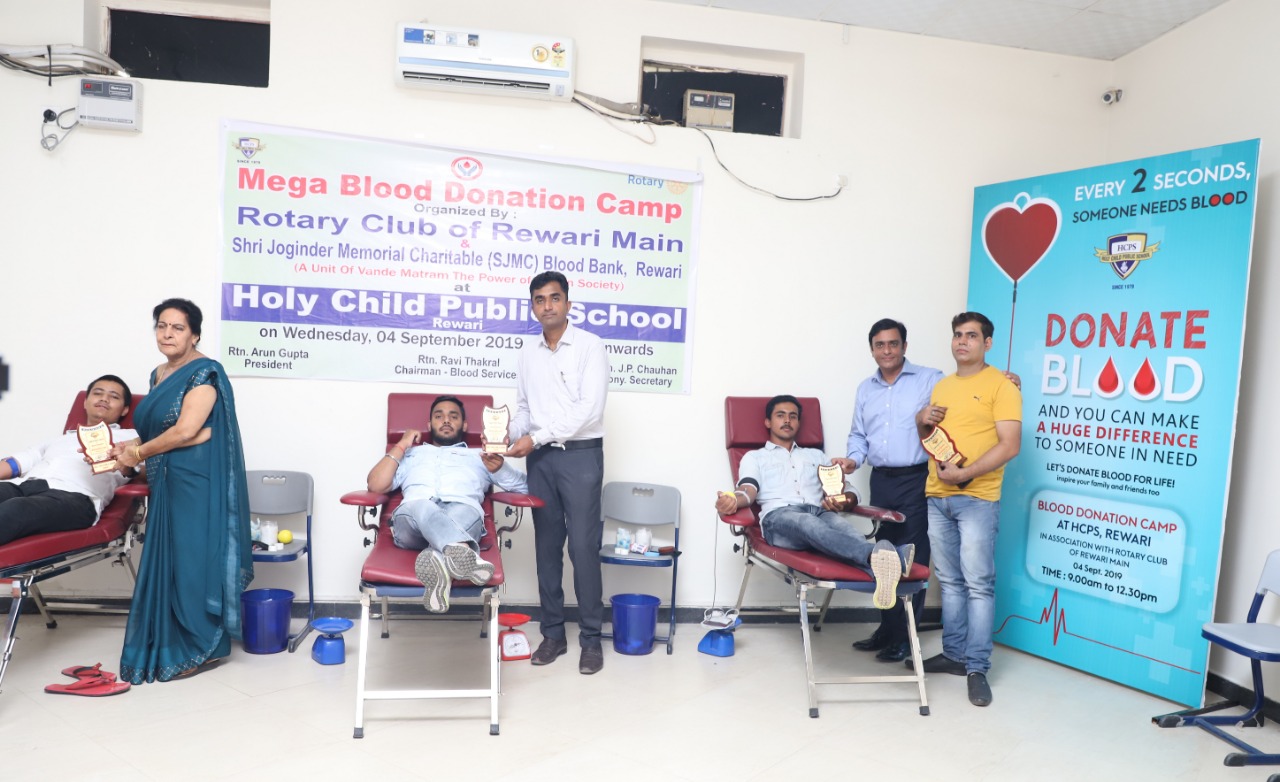 BLOOD DONATION CAMP AT HOLY CHILD PUBLIC SCHOOL, REWARI