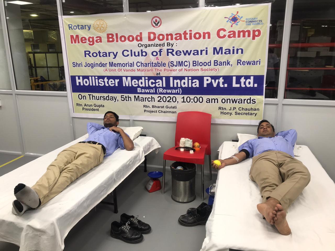 FOURTH BLOOD DONATION CAMP AT HOLLISTER MEDICAL INDIA PVT. LTD, BAWAL.