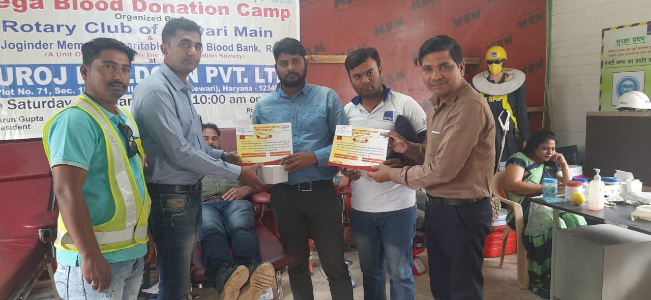 BLOOD DONATION CAMP AT SUROJ BUILDCON, BAWAL